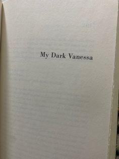 an open book with the words my dark vanessa written on it