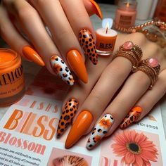 Plant Nail Designs, Cute Funky Nails, Nails Cheetah, Cheetah Print Nails, Animal Print Nails Art, Nail Art Designs Images