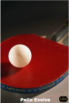 a ping pong paddle with a white ball on it