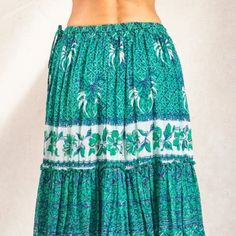 Brand New With Tags M.A.B.E Stevie Print Maxi Skirt. Absolutely Gorgeous, Flowy, And Soft. Measures 37 Inches From Waist To Hem. Color: Dk Jade. Made In India. Size Small. Bohemian Green Maxi Skirt For Vacation, Bohemian Green Skirt For The Beach, Bohemian Green Beach Skirt, Green Skirt Bottoms For Beach, Green Casual Maxi Skirt For Vacation, Casual Green Maxi Skirt For The Beach, Casual Green Maxi Skirt For Vacation, Bohemian Green Skirt For Summer, Green Midi Skirt With Elastic Waistband