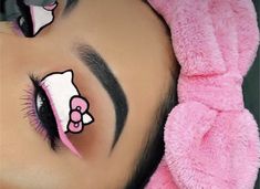 Lip Makeup Art, Halloween Lip Makeup, Lip Makeup Ideas, Kitty Makeup, Punk Makeup, Hello Kitty Makeup, Cute Eye Makeup, Halloween Costume Idea