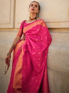 Introducing the incredible pink zari weaving silk event wear saree with blouse, a stunning and elegant outfit that is perfect for weddings, festivals, and other special occasions. Made from high-quality silk material, this saree features intricate zari weaving work that adds a touch of sophistication and grace.
The saree comes in a beautiful pink color, exuding femininity and charm. It is accompanied by a matching silk blouse, also adorned with zari weaving work, creating a cohesive and elegant Pink Paithani Silk Pre-draped Saree For Traditional Ceremonies, Pink Paithani Silk Pre-draped Saree For Eid, Pink Paithani Silk Saree With Unstitched Blouse, Pink Saree With Unstitched Blouse In Paithani Silk, Pink Saree With Unstitched Paithani Silk Blouse, Pink Saree With Unstitched Blouse For Traditional Ceremonies, Elegant Pink Pre-draped Saree With Zari Weaving, Pink Paithani Silk Saree For Eid, Elegant Pink Paithani Silk Traditional Wear