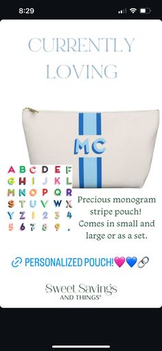 Personalized Pouch, Monogram, Pouch