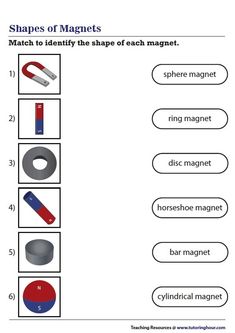 the shapes of magnets worksheet for kids to learn how to use them