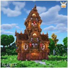 Fantasy House Layout, Medieval Fantasy House, Minecraft Stores, Big Minecraft Houses, Minecraft Fantasy House, Minecraft Kingdom, Minecraft Building Guide, Big Building