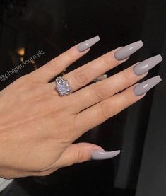 Grey Nails, Nail Goals, Gray Nails, S Nails, Coffin Nails Long, Top Nail, Acrylic Nail Art, Gel Nail Designs, Heart Nails