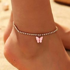 Butterfly Anklets For Women Exquisite Ankle Bracelet Summer Beach Foot Chain Accessories. Gift For Her-Unique For Special Moments. Gift for Valentine ,Anniversary gift.  Quality Made of high-quality. Size As picture Size. 18cm+5.5cm ★ We are very grateful if you can leave positive feedback if you are satisfied of your product to show others you are happy. If you are not satisfied then please message us before leaving feedback we will endeavor to resolve any arising issues as quickly as possible. ★ Thank you very much for visiting! Please feel free to look at our shop & other listings! We look forward to serving you & making your ideas & memories become a reality! Have a nice day! Rhinestone Anklet, Butterfly Anklet, Leg Chain, Foot Bracelet, Heart Anklet, Boho Crystal, Women Anklets, Beach Anklets, Gold Anklet