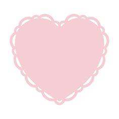 a pink heart shaped object with scalloped edges on a white background in the shape of a doily