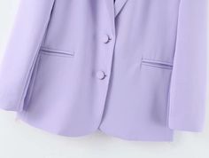 This season, it’s all about our Classic Lilac Two-Button Blazer. The perfect blend of smart and chic, you’ve got to have one. While this blazer is great for fall and spring, let’s not forget that this tailor-made silhouette jacket features regal padded shoulders, notched lapels, and front pockets along the waist. Make a statement with a bold, yet elegant jacket. Purple Buttoned Blazer For Office, Purple Office Blazer With Buttons, Full Sleeve Suit, Minimalist Autumn, Blazers Women, Suits 2023, Purple Blazers, Fall Blazer, Long Sleeve Suit