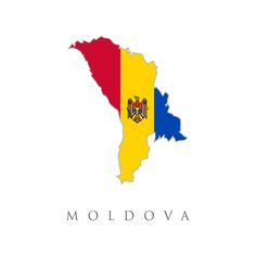 the flag and map of the country of mollova