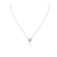 Dainty Diamond Heart Pendant Necklace in 18K Gold studded with round cut diamond. This stunning piece of jewelry instantly elevates a casual look or dressy outfit.  April birthstone diamond brings love, fame, success and prosperity. Designed with diamond studded in heart making a stunning delicate necklace. This is a perfect Unique Gift, Bridal Shower Gift, Secret Santa Gift, Gift For Sister, Mother Daughter Gift, Bride To Be Gift, Bridesmaid Gift, Thanksgiving Gift, Granddaughter Gift, Christma Diamond Heart Charm Necklace For Wedding, Diamond White Heart Diamond Necklace For Wedding, Diamond Heart Pendant Necklace For Wedding, Fine Jewelry Double Heart Brilliant Cut Diamond Necklace, Luxury Heart Pendant Diamond Necklace For Wedding, Luxury Heart Cut Necklace With Pave Setting, Fine Jewelry Diamond Necklace With Brilliant Cut Double Heart, Luxury Heart Cut Necklaces With Pave Setting, Luxury Heart Cut Diamond Necklace With Single Cuts