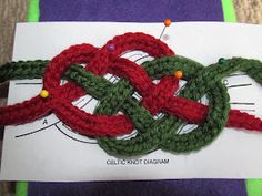 a close up of a crochet knot on a card