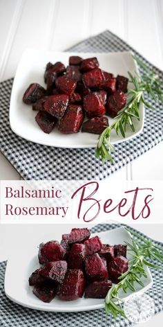 roasted balsamic - rosemary beets on a white plate