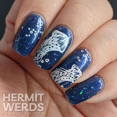 Oceancore Nails, Ocean Themed Nail Art, Under Water Nails, Ocean Acrylic Nails, Ocean Theme Nail Designs, Sea Theme Nails