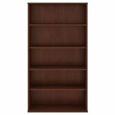 an empty bookcase on a white background