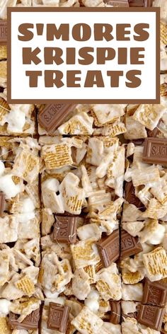 Smores Krispie treat bars made with Golden Grahams. Cinnamon Treats, Golden Grahams, Smore Recipes, Dessert Oreo, Cereal Treats, Rice Crispy Treats, S'mores, Crispy Treats