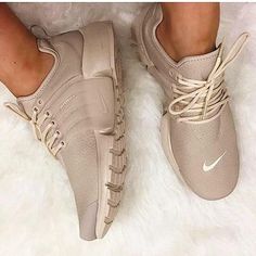 NIKE Air Presto White Small Hook NIKE Air Presto Khaki Fashion Women/Men Running Sport Casual Cushion Shoes Sneakers Nude from Rainbowcar. #need. Nike Air Presto White, Shoes Creative, Herren Style, Nike Presto, Air Presto, Nike Air Presto, Khaki Fashion, Timberlands, Comfy Shoes