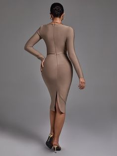 This Khaki Dress Is A Figure-Perfecting Party Outfit That Flatters You And Celebrates Your Figure! Our Body-Hugging Evening Dress With Long Sleeve Details Is A Dress Up Party Favorite And A Special Gift! No matter what, the best thing about our dresses is that they can be custom-made to fit your exact measurements -for no extra cost. To get this perfect fit, we take the following key measurements: bust, waist, and hips (often with low and high hips as indicated with Froppinshop special fit). The Midi Length Bodycon Dress For Club, Club Midi Length Bodycon Dress, Long Sleeve Bandage Dresses For Club, Elegant Sheath Midi Dress For Club, Elegant Slim Fit Club Dress, Knee-length Bodycon Midi Dress For Club, Bodycon Knee-length Midi Dress For Club, Bodycon Midi Dress For Club, Slim Fit Midi Bodycon Dress For Party