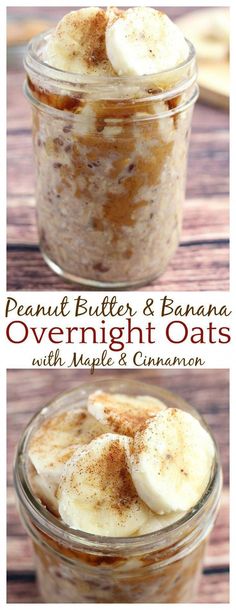 overnight oatmeal with maple and cinnamon in a jar