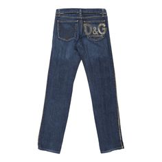 Description:Vintage Dolce & Gabbana blue jeans, fit a UK size 8 - low waisted with a 30" waist. Size conversion: US Size: 4EU Size: 36IT Size: 40 RISE TYPE: Low WaistedWAIST: 30 inches / 76cmsINSEAM: 31 inches / 79cmsRISE: 7.5 inches / 19cmsGENDER: womens CONDITION: good- gold decal flaking off on sides.STYLE: jeansERA: 1990sCOLOUR: blueFABRIC: cotton Fitted Blue Jeans With Five Pockets, Fitted Blue Cropped Jeans With Five Pockets, Blue Fitted Jeans With Five Pockets, Luxury Pre-washed Denim Blue Jeans, Dolce And Gabbana Jeans, Dolce And Gabbana Blue, Low Waisted, Cardigan Coat, Board Shorts