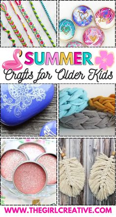 summer crafts for older kids with text overlay