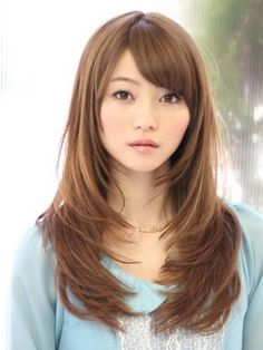 Med Haircuts, Haircuts For Long Hair With Bangs, Long Layered Haircuts, Japanese Hairstyle, Girl Haircuts, Long Hair With Bangs, Long Layered Hair