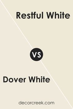 Dover White SW 6385 by Sherwin Williams vs Restful White SW 7563 by Sherwin Williams Sw Restful, Sherwin Williams Restful, Sherwin Williams Dover White, Dover White, Pure White, Accent Colors