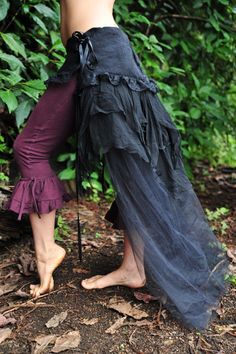 Gorgeous!  Nuno Felted Pagan Goddess Witches Triple Moon Long Charcoal Black train Lace Silk Bridal Tulle Tu Tu Tie Up Belt OOAK Tulle Bustle, Pagan Goddess, Ren Fest, Fairy Skirt, Dance Pants, Lace Silk, Triple Moon, Tulle Tutu, Pirate Costume