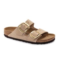 Birkenstock Arizona Big Buckle Slide Sandal (Women) - Sandcastle Nubuck Sandal - Slide - The Heel Shoe Fitters Birkenstock Arizona Big Buckle, Arizona Big Buckle, Birkenstock Styles, European Shoes, Two Strap Sandals, Birkenstock Women, Zermatt, Buckle Sandals, Sand Castle