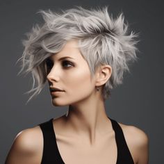 Haircut Tips, Messy Haircut, Asymmetrical Haircut, Wolf Haircut, Short Hair Images, Short Curly Haircuts, Edgy Hair