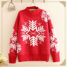 Snowflake Sweater, Christmas Snowflakes, Harajuku Fashion, All Over The World, Small Businesses, Christmas Sweaters, Harajuku, Round Neck, The Past