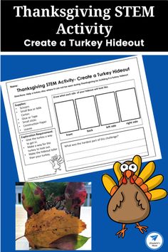 Thanksgiving STEM Activity- Create a Turkey Hideout - JDaniel4s Mom Turkey Stem Challenge, Thanksgiving Stem Activities, Thanksgiving Stem, Turkey Activity, Holiday Stem, Steam Challenges, Thanksgiving Books, Stem Ideas, Fall Stem