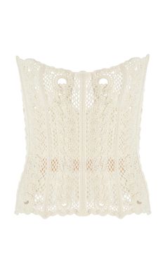 Strapless Cotton Bustier By Oscar De La Renta | Moda Operandi Strapless Corset Top, Fancy Fits, Laser Cut Leather, Leather Skirts, Concept Clothing, White Corset, Strapless Corset, Lace Corset, Looks Chic