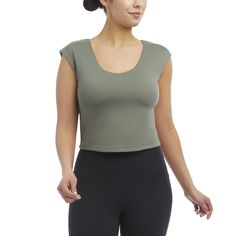 From running errands to the yoga studio, sunny days just feel sweeter in this women's Jockey Sport fitted top. From running errands to the yoga studio, sunny days just feel sweeter in this women's Jockey Sport fitted top. TECHNOLOGIES & FEATURES Moisture-wicking technology keeps you cool and dry Low-impact inner shelf bra Scoopneck Cap sleevesFIT & SIZING Fitted cutFABRIC & CARE Polyester, spandex Machine wash Imported Size: Medium. Color: Green. Gender: female. Age Group: adult. Pattern: Solid. Sport Body, Fitted Top, Yoga Studio, Shelf Bra, Body Fit, Workout Tops, Running Errands, Sport Fitness, Polyester Spandex