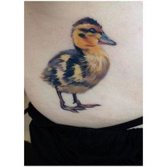 a woman's stomach with a drawing of a duck on it