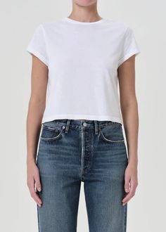 Adine Shrunken Tee in White – AGOLDE Boxy Cotton Cropped Shirt For Everyday, Boxy Fit Cotton Cropped Shirt For Everyday, Fitted Cotton Cutoff Top, Boxy Fit Cropped T-shirt For Everyday, Everyday Boxy Fit Cropped T-shirt, Basic Cotton Cropped Shirt For Everyday, Everyday Cropped Hem T-shirt, Everyday Relaxed Fit Cropped T-shirt, Cotton Cutoff Tops For Everyday