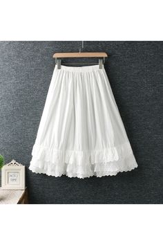 Dark Cottagecore Style Lace Skirt White Ruffled Skirt For Daywear, White Pleated Skirt For Daywear, White Cotton Skirt-shape Petticoat, White Cotton Petticoat Skirt, White Summer Daywear Skirt, White Skirted Petticoat, Summer White Petticoat For Daywear, Fitted White Petticoat For Summer, White Petticoat For Summer Daywear