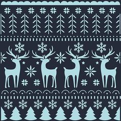 two deers and snowflakes on a blue background