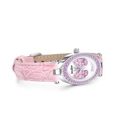 Experience the enchantment of nature with our butterfly watch. The dial, crafted from iridescent mother-of-pearl, showcases a mesmerizing butterfly formed by intricately set gemstones at its center. The butterfly adds a touch of elegance and a sense of wonder to this unique timepiece. The soft pink strap complements the design perfectly, adding a touch of femininity and elegance. Crafted from high-quality materials, it ensures both comfort and durability, allowing you to wear this watch with con Butterfly Watch, Butterfly Design, Pink Leather, Quality Jewelry, Watch Strap, Watch Design, Soft Pink, Mother Of Pearl, Leather Watch