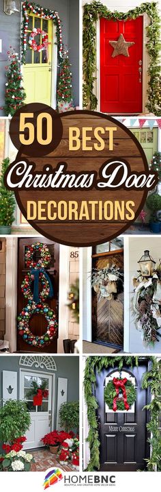 Christmas decorations are the perfect way to share the holiday spirit with people around you. From twinkling lights to creative displays, these 50 outdoor christmas decor ideas will help you transform your home into a merry and bright haven. Let’s et started! #ChristmasDecor #HolidayHome #FestiveVibes #DeckTheHalls #christmasdecoration #merryhome #merrychristmas #WinterWonderland #ChristmasVibes Pretty Christmas Decorations, Christmas Door Decoration, Front Door Christmas Decorations, Christmas Front Doors, Christmas Décor, Home Christmas