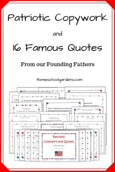 patriotic copywork and le famous quotes from our founder fathers