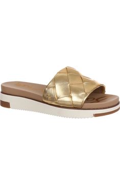 Sam Edelman Adaley Slide Sandal (Women) | Nordstromrack Tres Chic, Sandal Women, Metallic Leather, Easy Wear, Sam Edelman, Slide Sandals, Womens Sandals, Slip On, Sandals