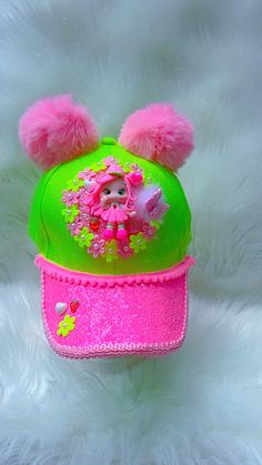 Strawberry short cake /3D hat /Fun hat/free shipping/custom hat/girls hat/birthday gift/ girly accessories /girl accessories / tucker hat/handmade hat Cake 3d, Hat Birthday, Pink Trucker Hat, Short Cake, Fun Hat, Girl Accessories, Hat Handmade, Doll Hat, Girly Accessories