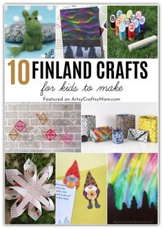 the collage shows different crafts for kids to make