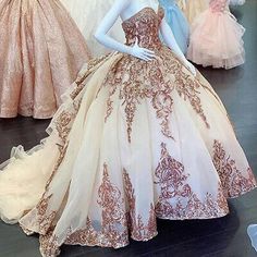 Gold Quinceanera Dresses, Rose Gold Quinceanera Dresses, Gold Sweet 16, Rose Gold Quinceanera, Glitter Ball, Sequin Appliques, Sweet 15