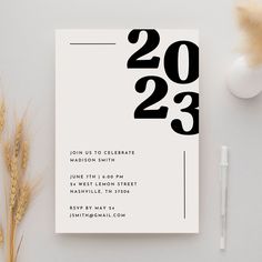 a white and black new year's eve party card with the numbers 2013 on it