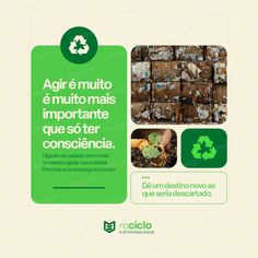 the back cover of a brochure with images of garbage and recyclables