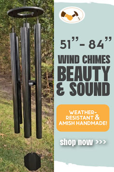 a wind chime is shown with the words, weather, and sound on it