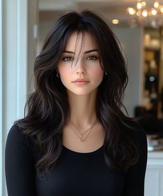 Haircut For Mid Length Hair, Female Character Inspiration Black Hair, Bangs Volume, Mid Length Haircuts, Volume Hairstyles, Mid Length Hairstyles, Heart Shaped Face Hairstyles, Medium Length Hairdos, Hairstyle Names