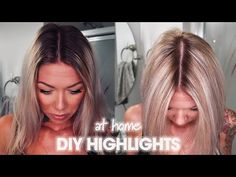 DIY Highlight Hair with Foil- Bleach Blonde Highlights at Home + How to Mix Bleach 2020 - YouTube Highlighting Your Own Hair At Home, How To Do Highlights At Home With Foil, Home Highlights Hair Diy, How To Foil Highlights At Home, How To Do Your Own Highlights At Home, Highlights At Home Diy, Blonde Highlights At Home, Diy Highlights Hair At Home, Bleach Blonde Highlights